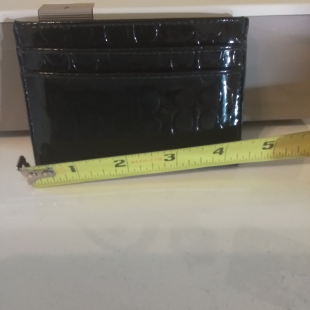 Coach Glossy Black Card Holder